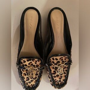 Unisa Leopard Slide In Loafers